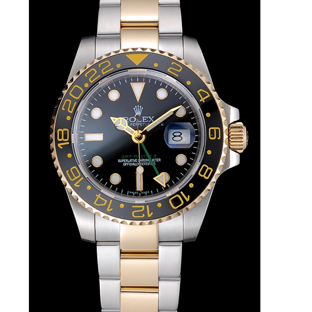 Best AAA Replica Sites Black Rolex 80295 Bezel Black GMT Dial Swiss Master 0823